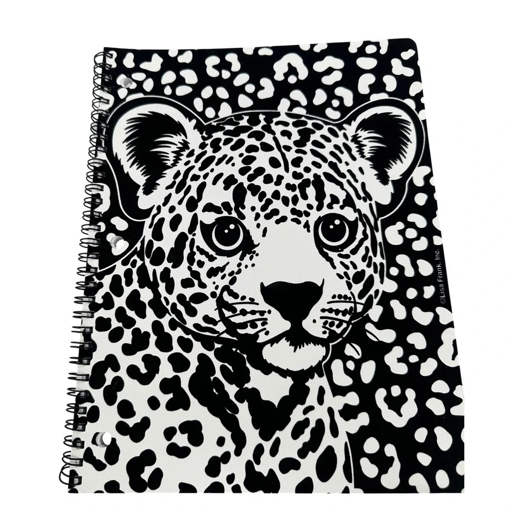 Lisa Frank Vintage Velvet Fuzzy Spiral‎ Notebooks Set of 4 Tiger Leopard Moon